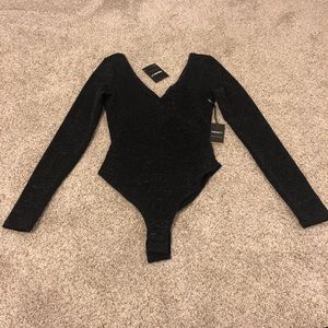 NWT!! Plunging neckline bodysuit! Black, Small